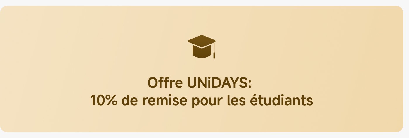 Offre UNIdays : 10% de remise pour les étudiants.