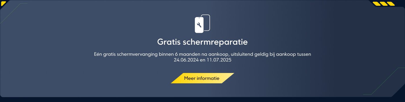 Gratis schermreparatie: Eén gratis schermvervanging binnen 6 maanden na aankoop, uitsluitend geldig bij aankoop tussen 24.06.2024 en 11.07.2025.