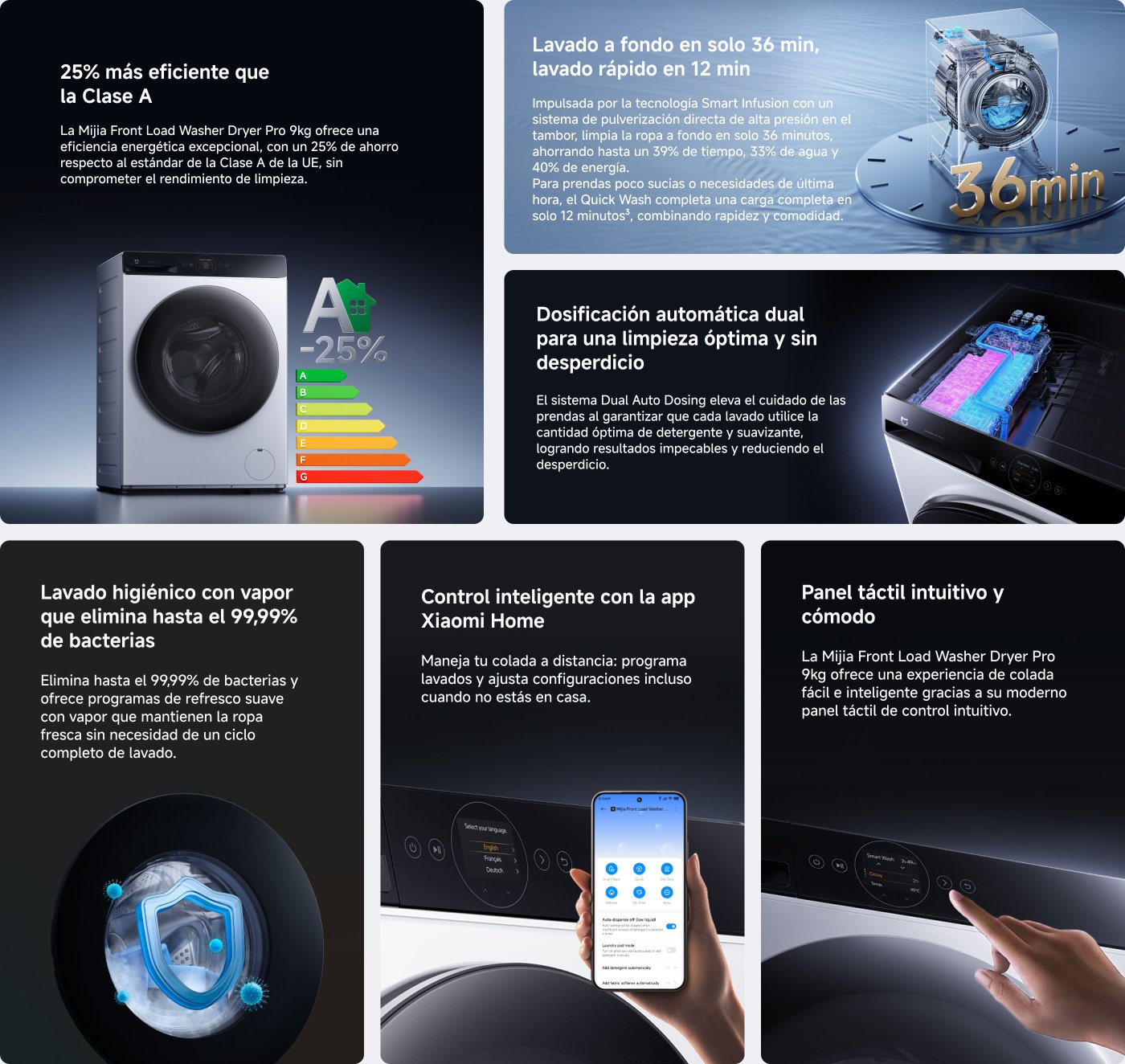 Zona convertible y Fresh de -1°C a 5°C para una frescura a medida. La zona convertible permite un control de temperatura ajustable. Multizona práctica con gran capacidad de 502L y modos específicos de uso. Tecnología Ag+ Fresh minimiza olores. Control inteligente a través de la app Xiaomi Home. Doble inversor para un enfriamiento eficiente y silencioso.