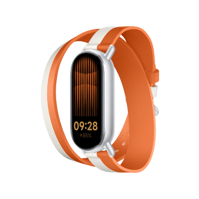 Xiaomi bracelet en cuir double ton Blanc et Orange