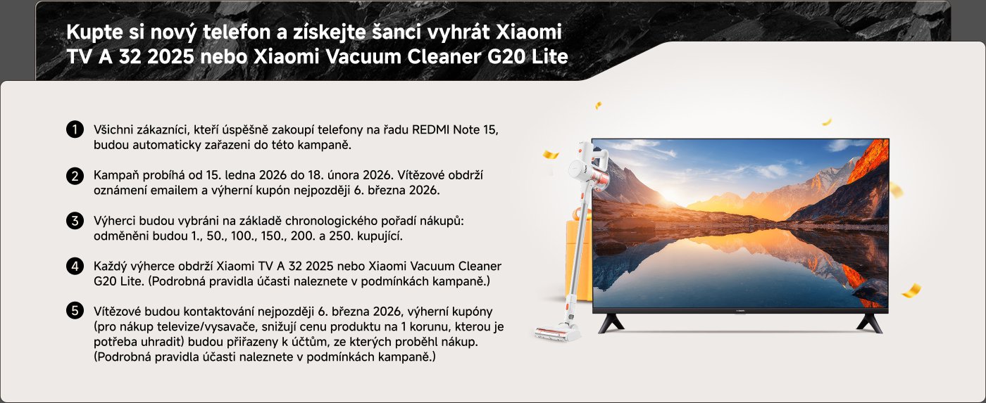 Buy a new phone and get a chance to win a Xiaomi TV A 32 2025. The promotion runs from January 15 to February 18, 2026. Everyone who purchases a REDMI Note 15 will be entered into the draw. Winners will be notified on March 6, 2026.