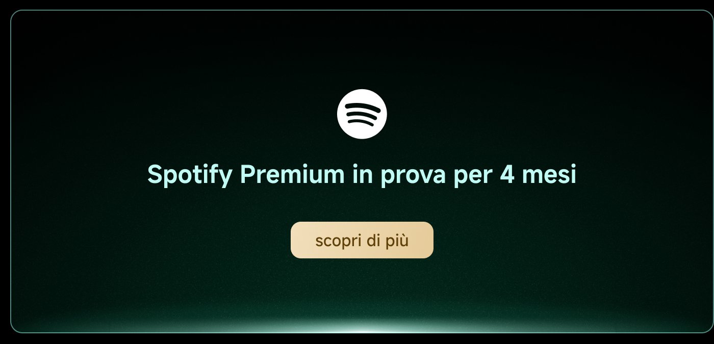 Spotify Premium in prova per 4 mesi. Pulsante "scopri di più".