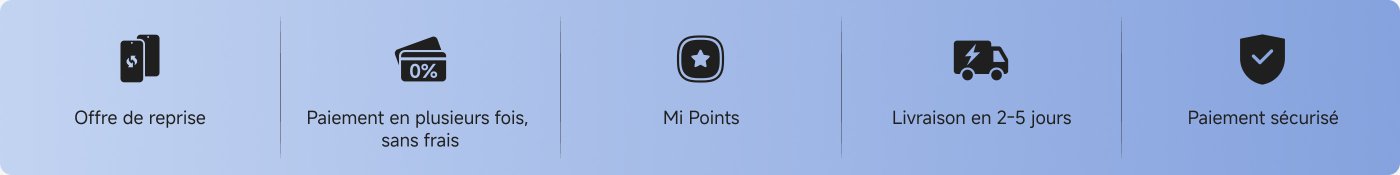 Offre de reprise, Paiement en plusieurs fois, sans frais, Mi Points, Livraison en 2-5 jours, Paiement sécurisé.