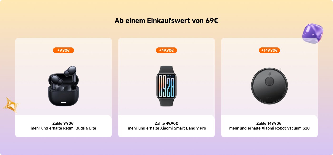 Ab einem Einkaufswert von 69€