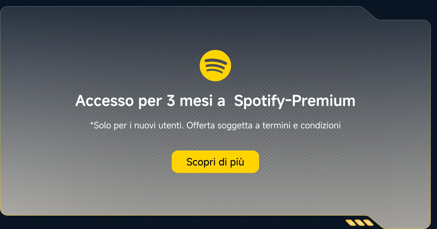 Accesso per 3 mesi a Spotify Premium. *Solo per i nuovi utenti. Offerta soggetta a termini e condizioni. Scopri di più.