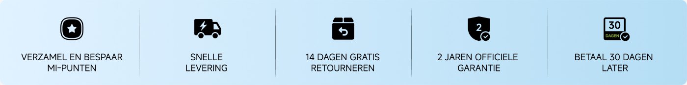 Verzamel en bespaar MI-punten, biedt snelle levering, 14 dagen gratis retourneren, 2 jaar officiële garantie, betalen na 30 dagen.