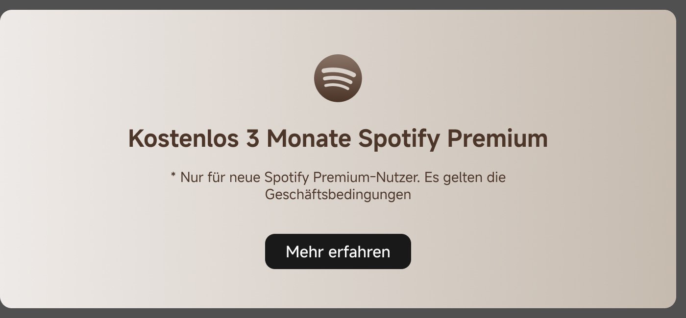Kostenlos 3 Monate Spotify Premium * Nur für neue Spotify Premium-Nutzer. Es gelten die Geschäftsbedingungen. Mehr erfahren.