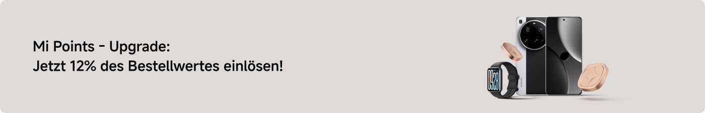 Mi Points Upgrade: Jetzt können Sie 12% des Bestellwerts einlösen! Zeigt ein Handy und einige Zubehörteile.