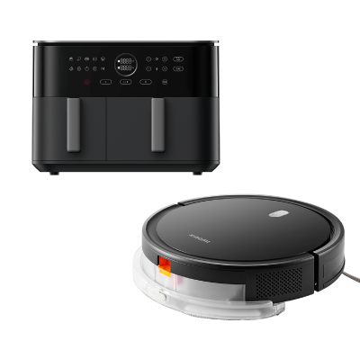 Xiaomi Dual Zone Air Fryer 10L & Xiaomi Robot Vacuum E5 Black