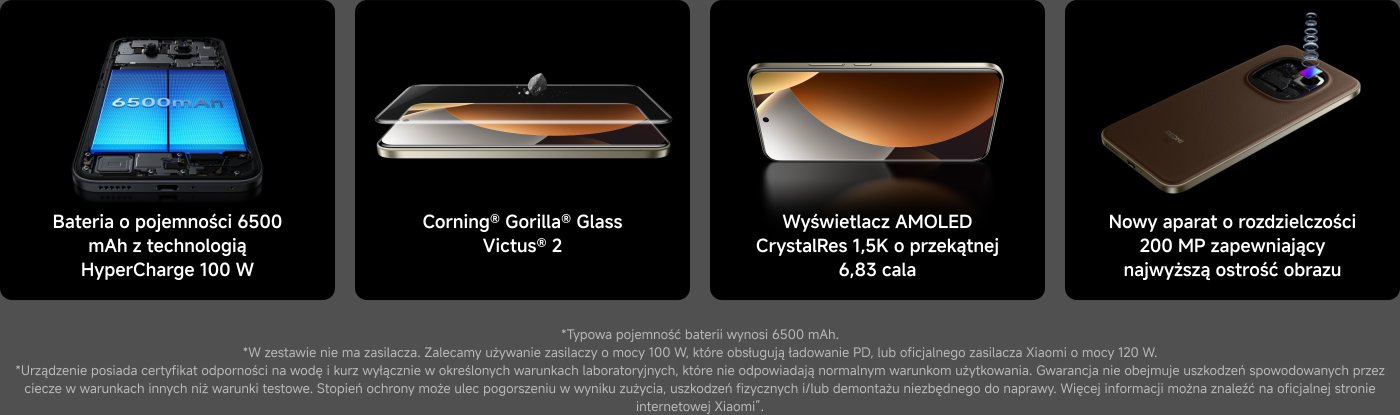 Snapdragon® 8 Elite Gen 5 nowej generacji, chipset VisionBoost D8. Ogromna bateria o pojemności 6500 mAh, ładowanie przewodowe 100 W i bezprzewodowe 50 W HyperCharge. 50 MP Light Fusion 950 z OIS, flagowy aparat z 5-krotnym zoomem. Świetne głośniki stereo, potężny subwoofer od Bose.