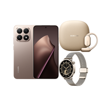 Xiaomi 15T Rose Gold 12 GB + 256 GB & OpenWear Stereo Pro Gold & Watch S4 41mm Milanese Strap(Gold)