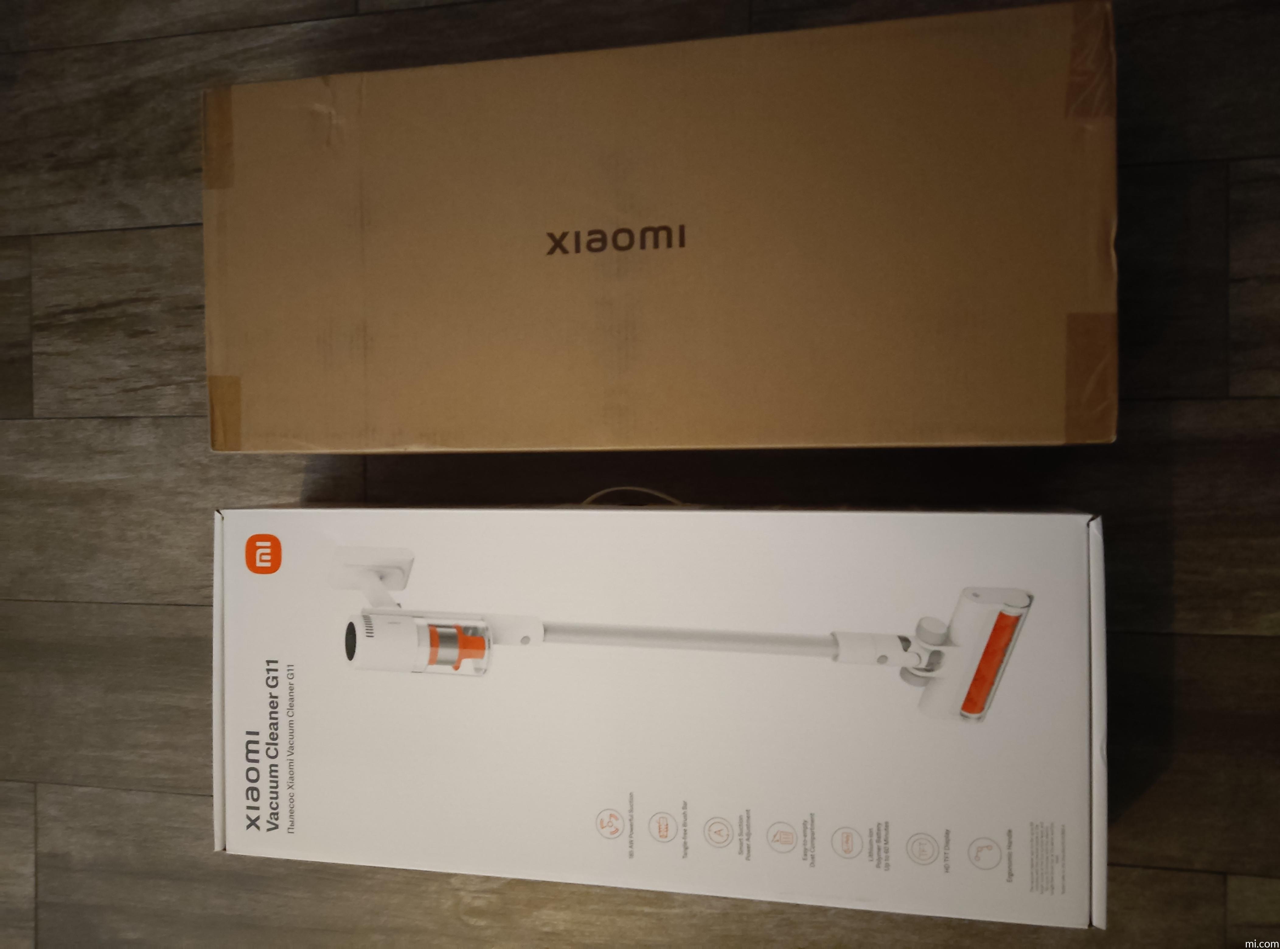 Aspirador escoba  Xiaomi Vacuum Cleaner G11, 500 W, Autonomía 60 min, 0.30  l, Tecnología Tangle-Free, Blanco