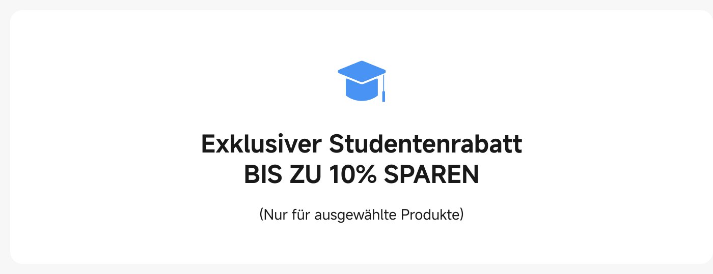Exklusiver Studentenrabatt: Bis zu 10% sparen (nur für ausgewählte Produkte).