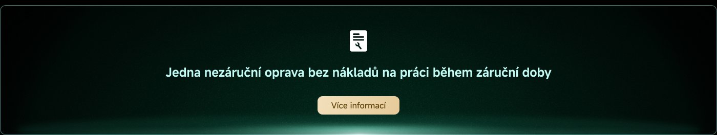 Jedna nezáruční oprava bez nákladů na práci během záruční doby. Více informací.